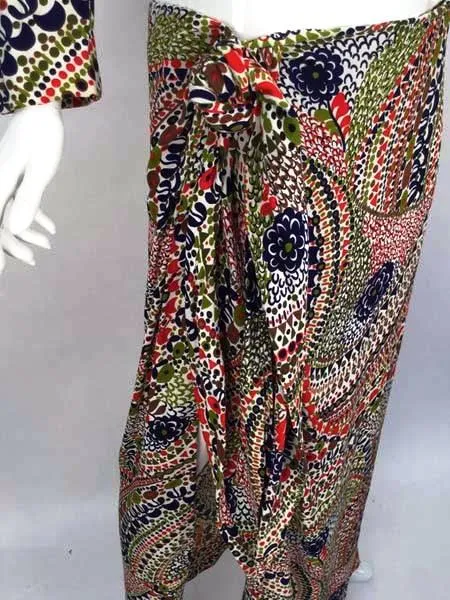 1960s Couture Christian Dior Paris Beach Short and Sarong Co Ord