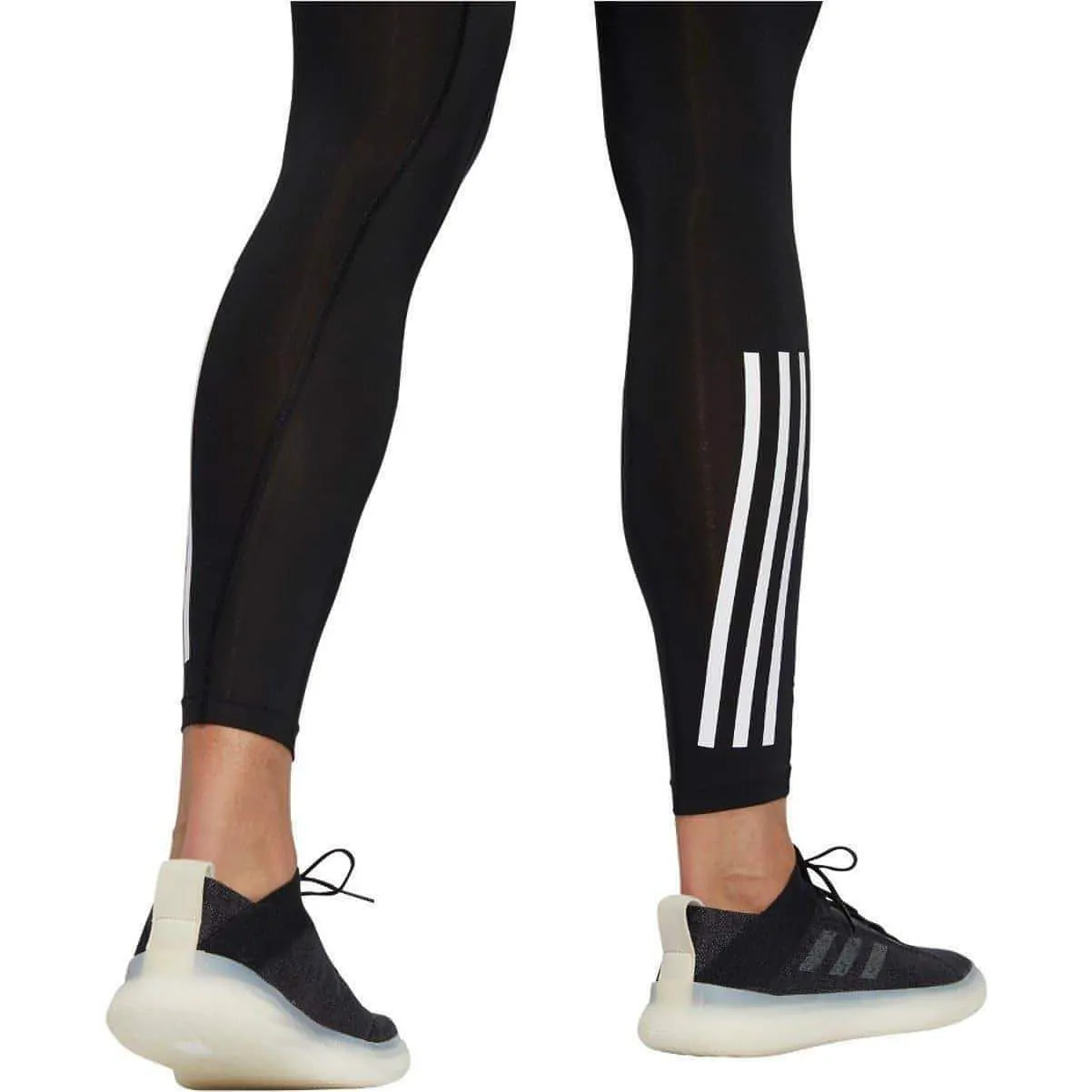 adidas Tech-Fit 3 Stripes Mens Long Training Tights - Black