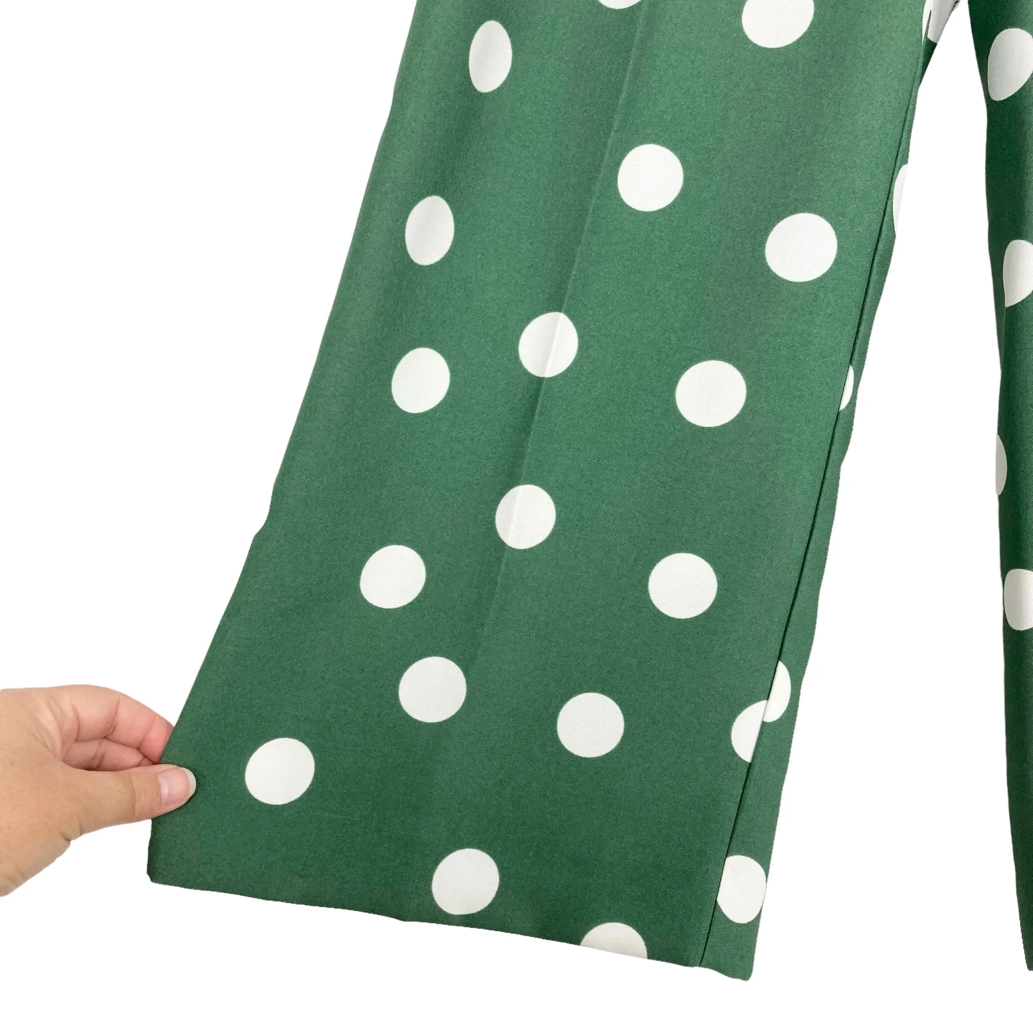 Ann Taylor Fresh Green with Ivory Polka Dots Sarong Pants NWT- Size XS (Inseam 30”)