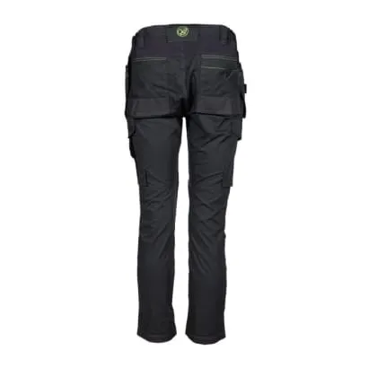 Apache Stretch Slim Fit Rip Stop Holster Pocket Work Trousers in Black - Sudbury