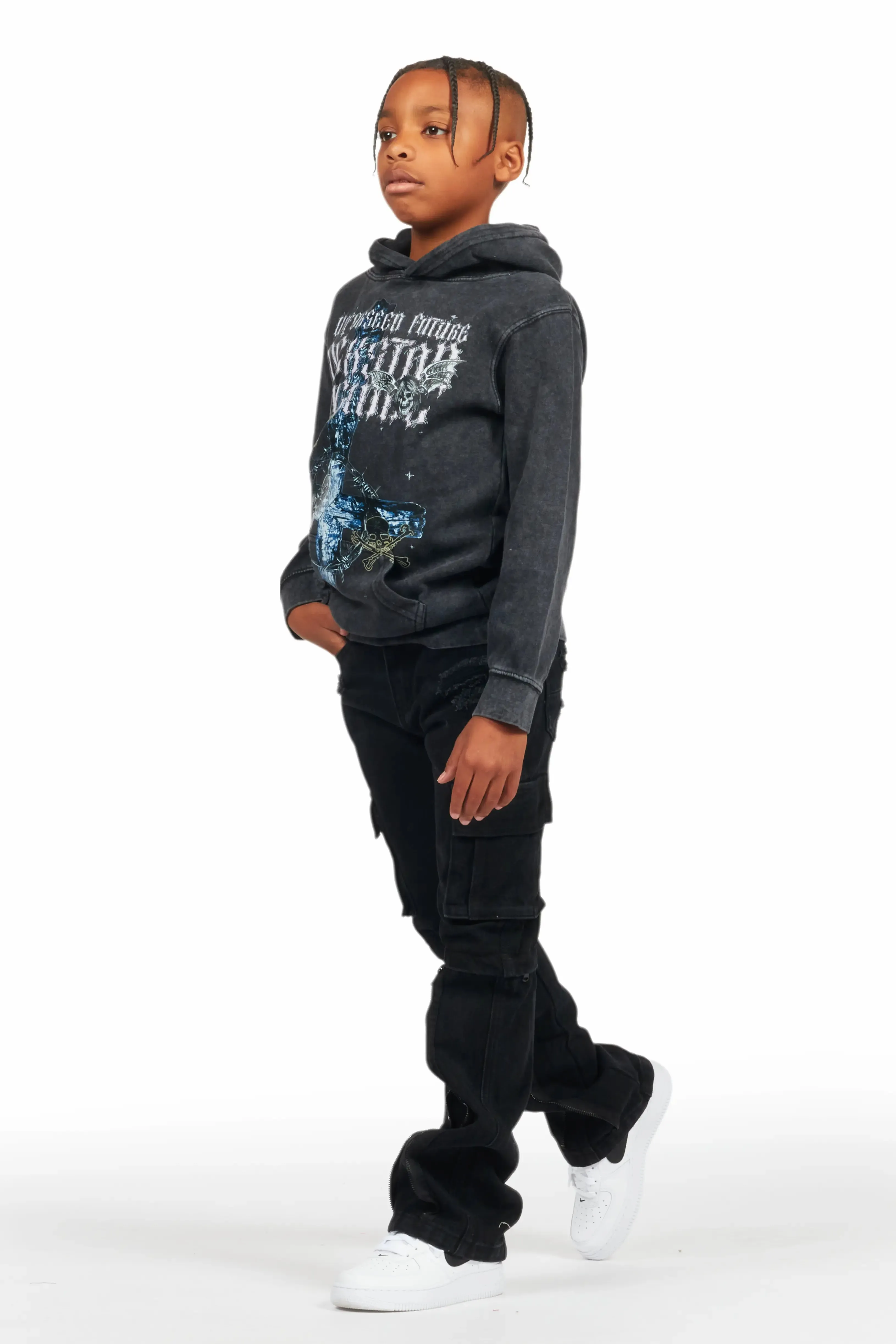 Boys Rupert Black Baggy Fit Jean