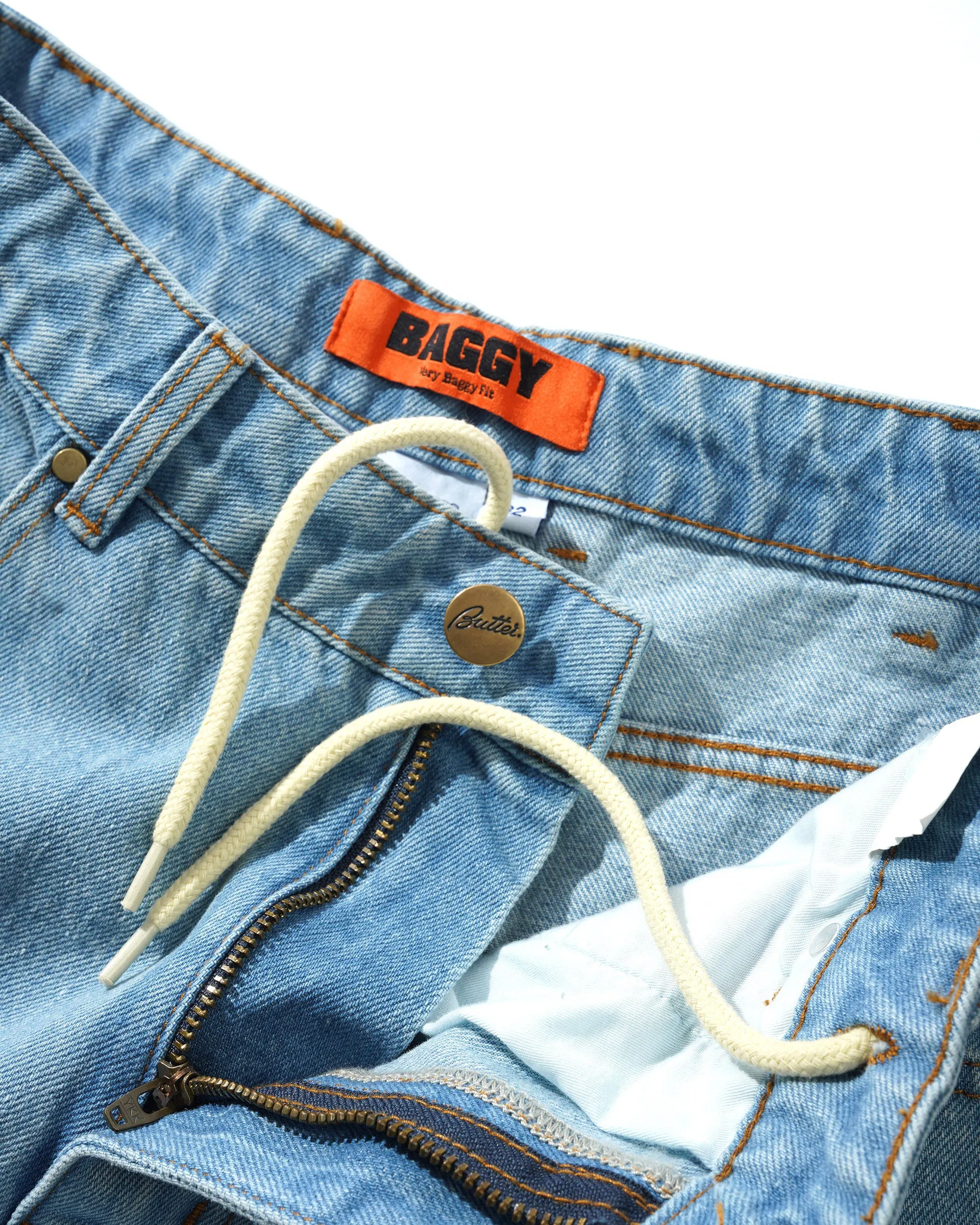 Butter Goods Lock Baggy Denim Jeans - Light Indigo