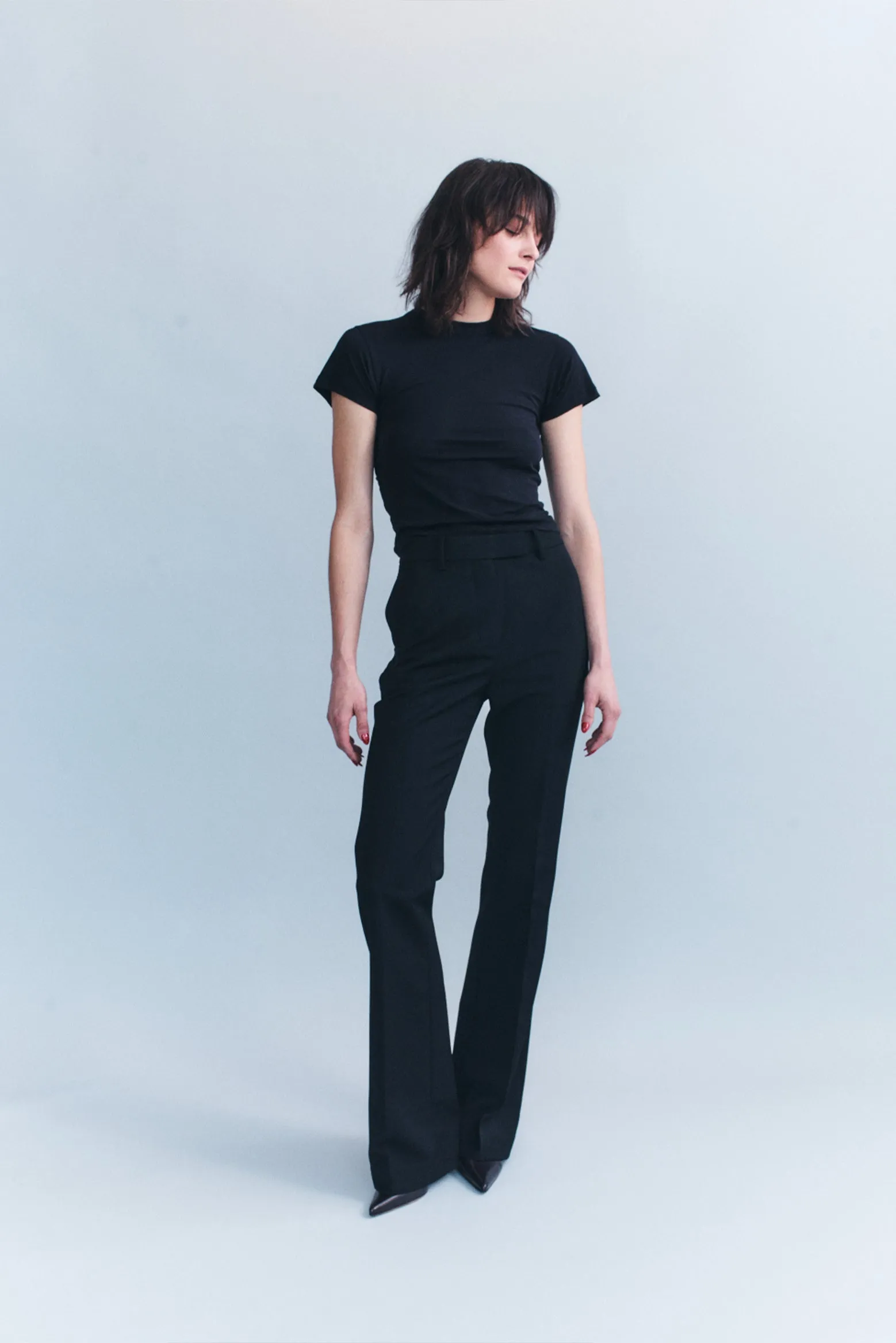 CELINA STRETCH WOOL TAILORED PANTS