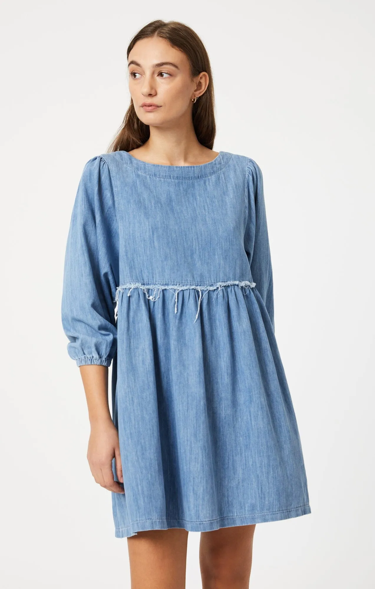 DORY DRESS IN MID BLUE LIGHT DENIM