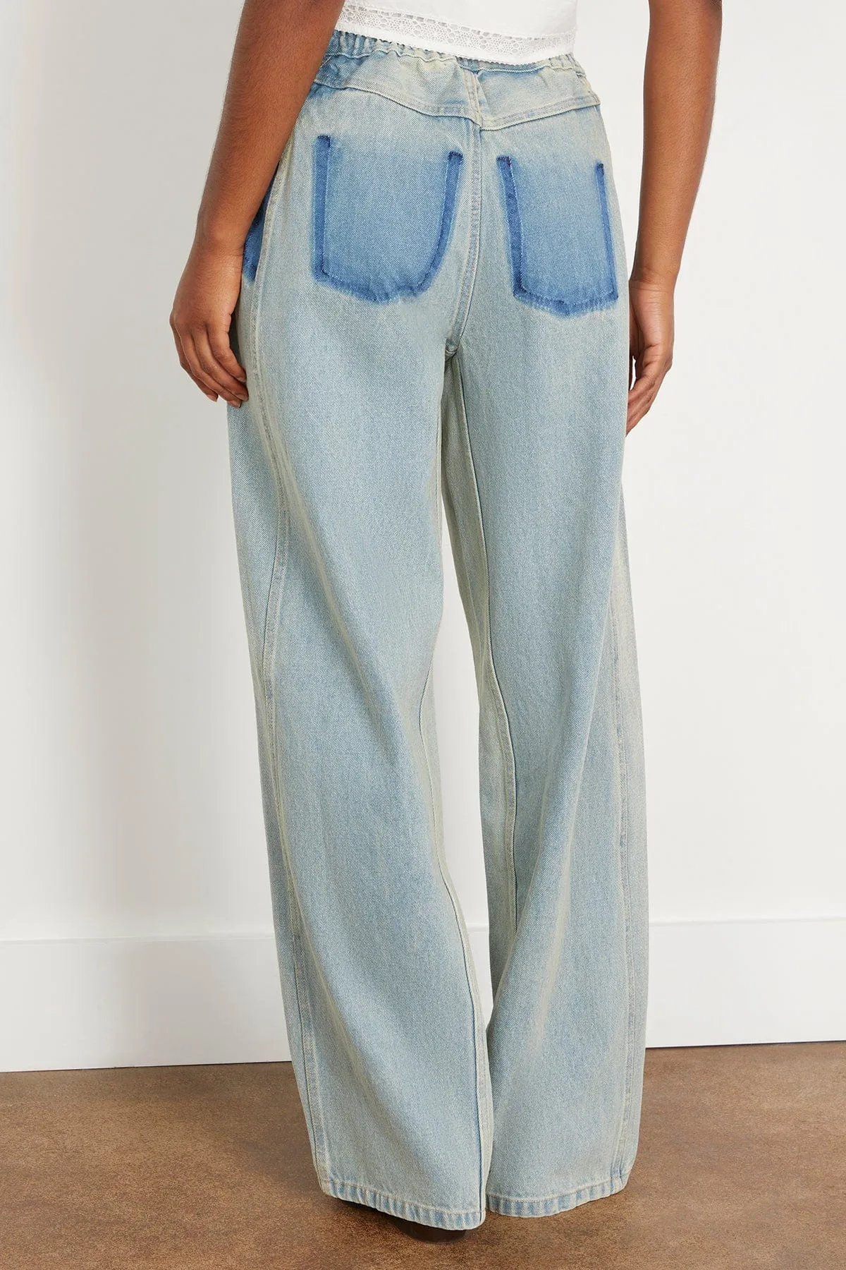 Elena Denim Baggy Jeans in Denim Blue