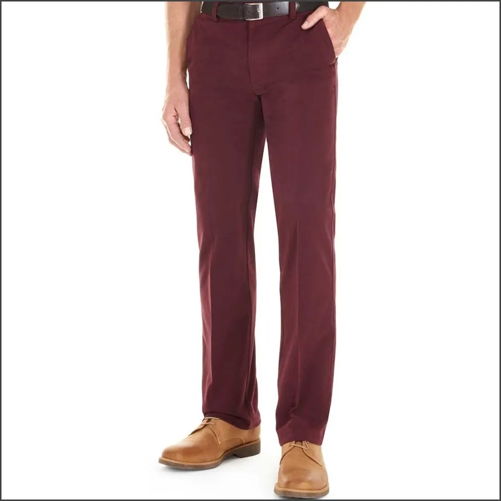 Gurteen Longford Winter Cranberry Stretch Cotton Chino--