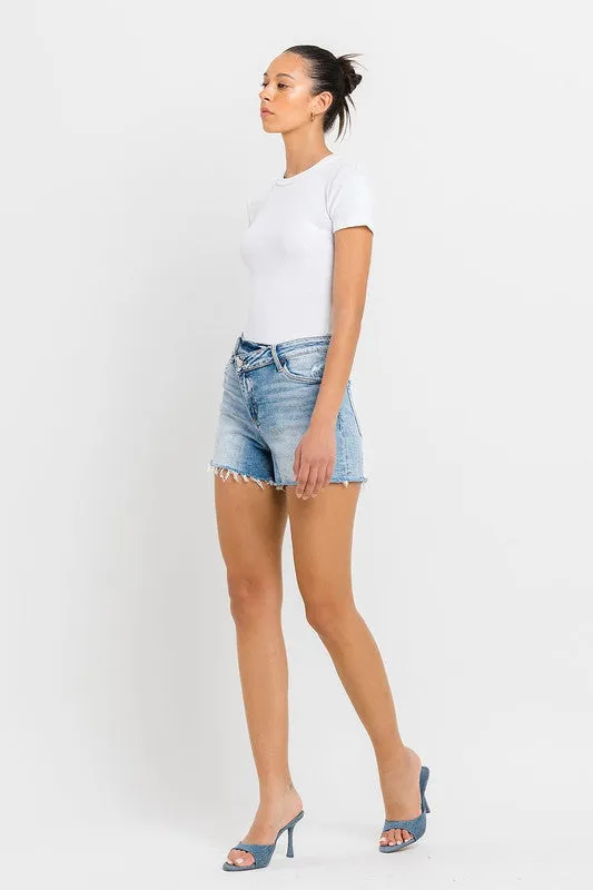 High Rise Criss Cross Shorts