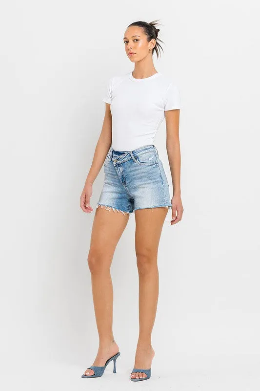 High Rise Criss Cross Shorts