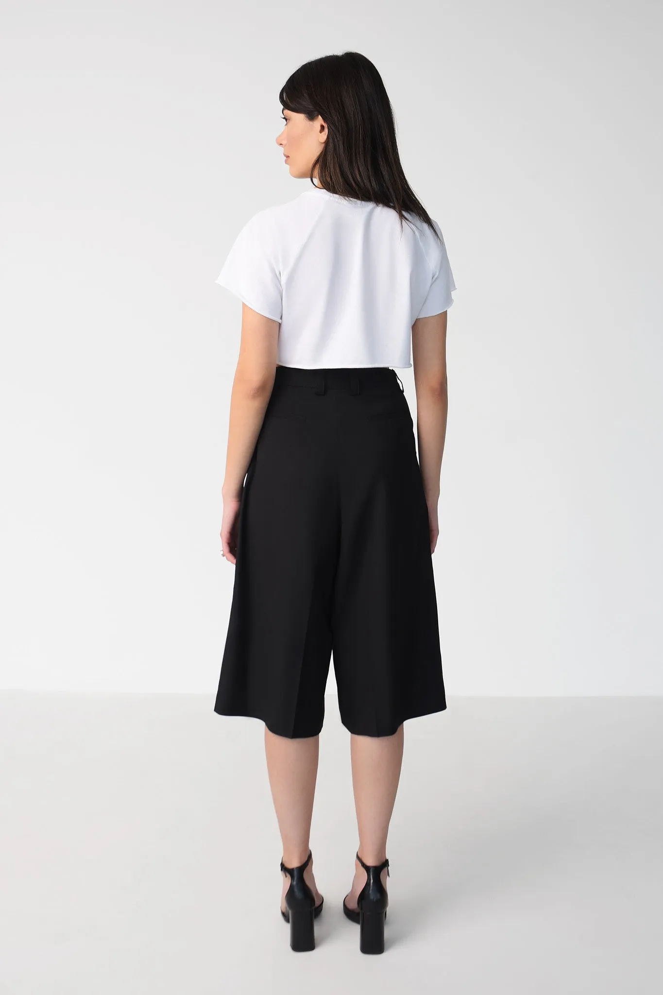 High waist culottes in black