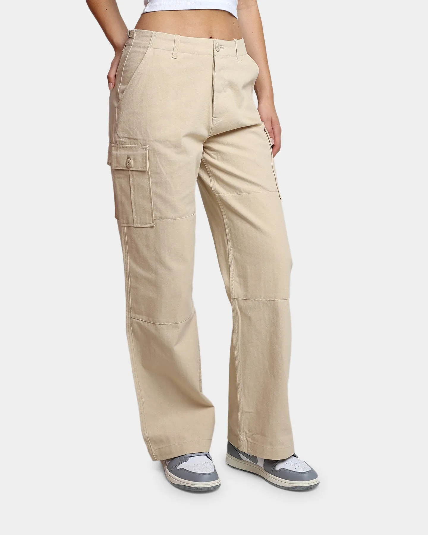 HUF Women's Double Knee Cargo Pants Stone