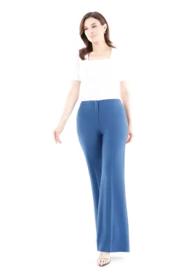 Indigo Bootcut Pants - High Waisted Flare Trousers