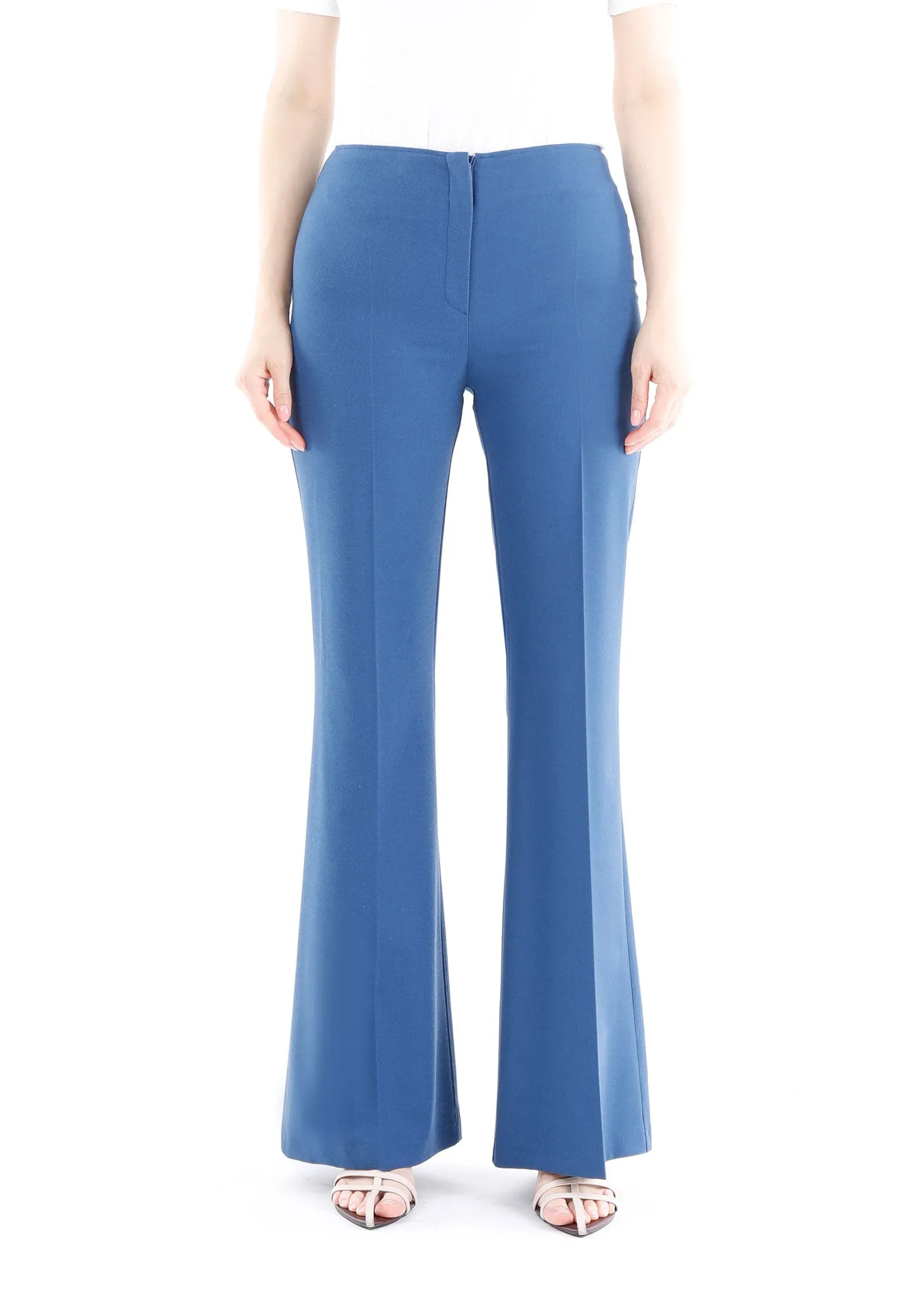 Indigo Bootcut Pants - High Waisted Flare Trousers