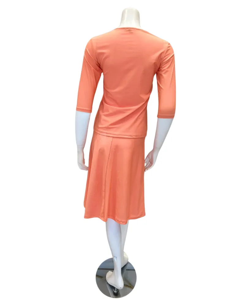 Jackie O`Loungewear Peach Junior Swim Top & Skirt Set