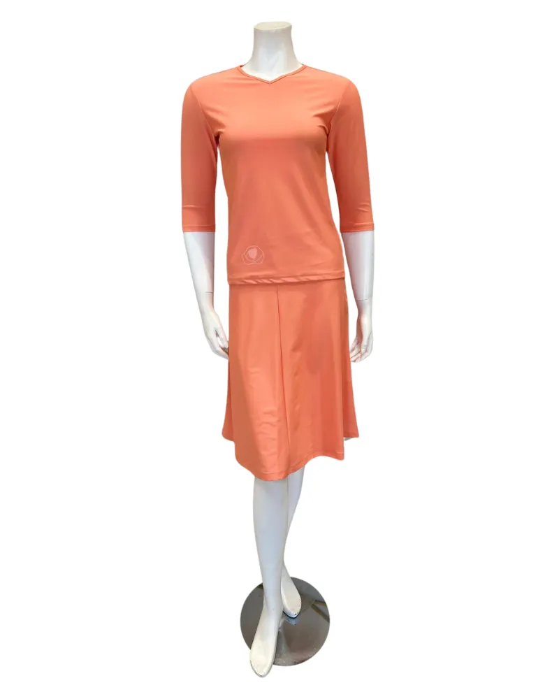 Jackie O`Loungewear Peach Junior Swim Top & Skirt Set