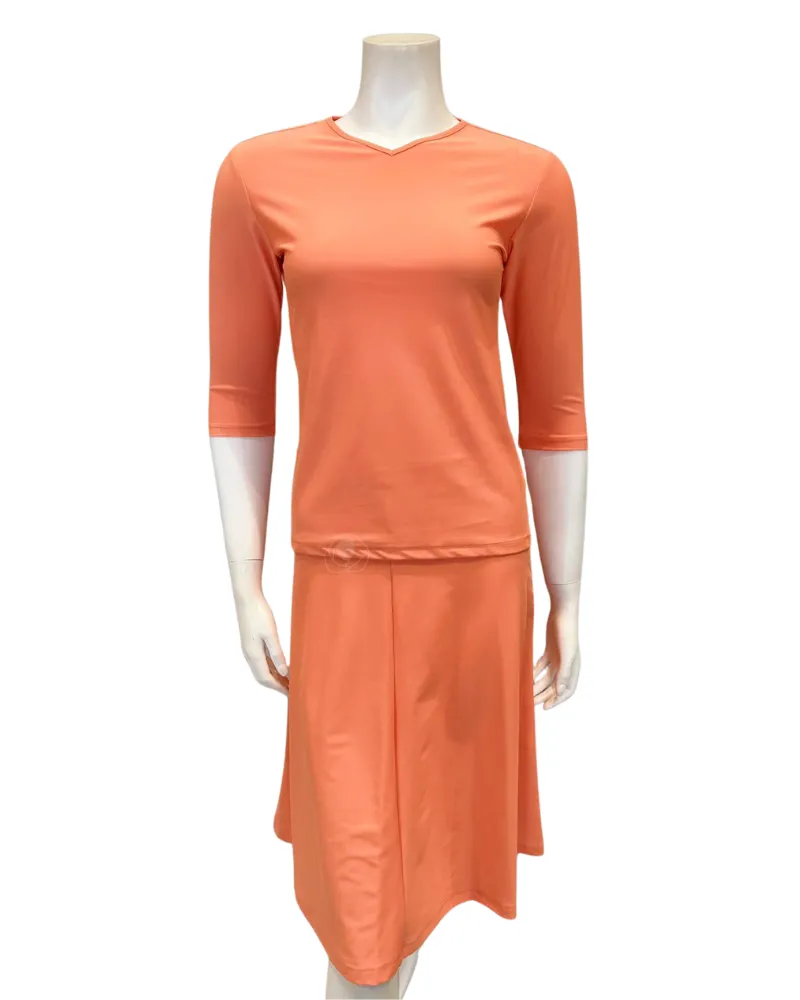 Jackie O`Loungewear Peach Junior Swim Top & Skirt Set