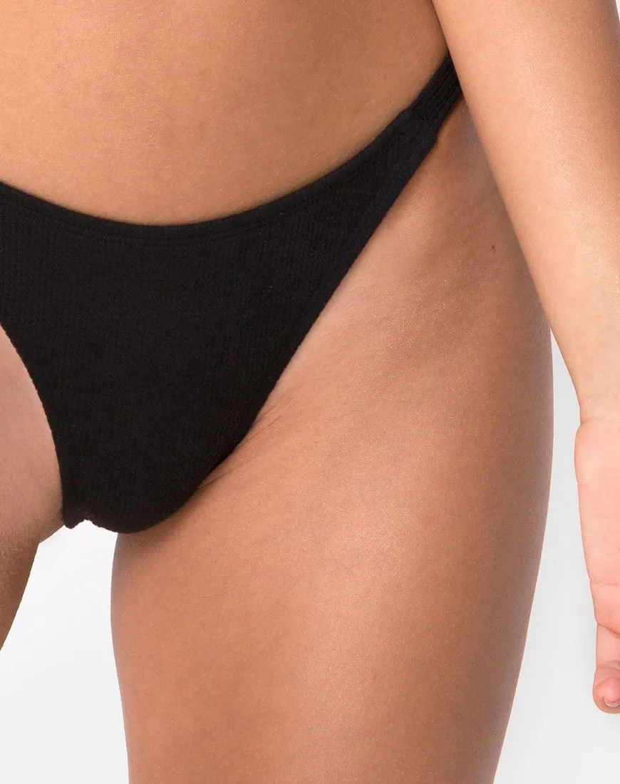 Leema Bikini Bottom in Black Rib