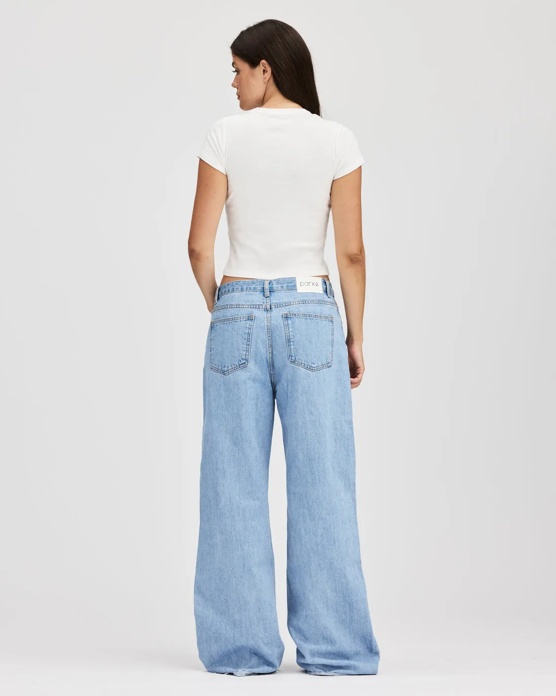 Low Rise Baggy Jean in Light Wash