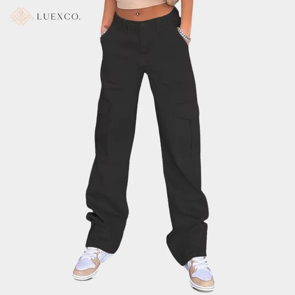 Luexco Women's Wide-Leg Cargo Pants