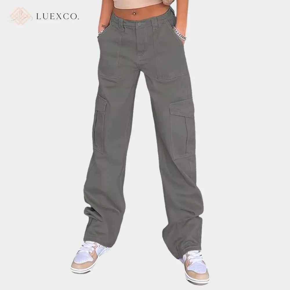 Luexco Women's Wide-Leg Cargo Pants