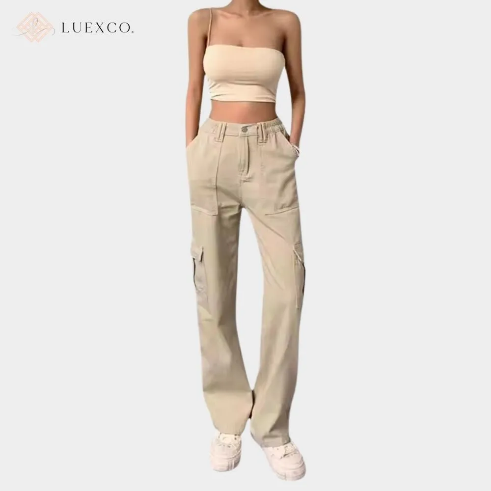 Luexco Women's Wide-Leg Cargo Pants