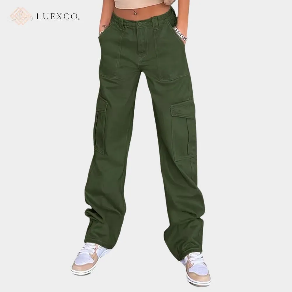 Luexco Women's Wide-Leg Cargo Pants