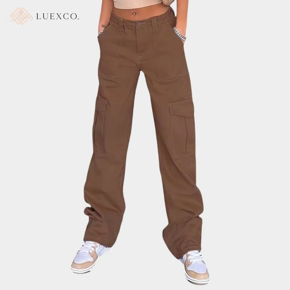 Luexco Women's Wide-Leg Cargo Pants