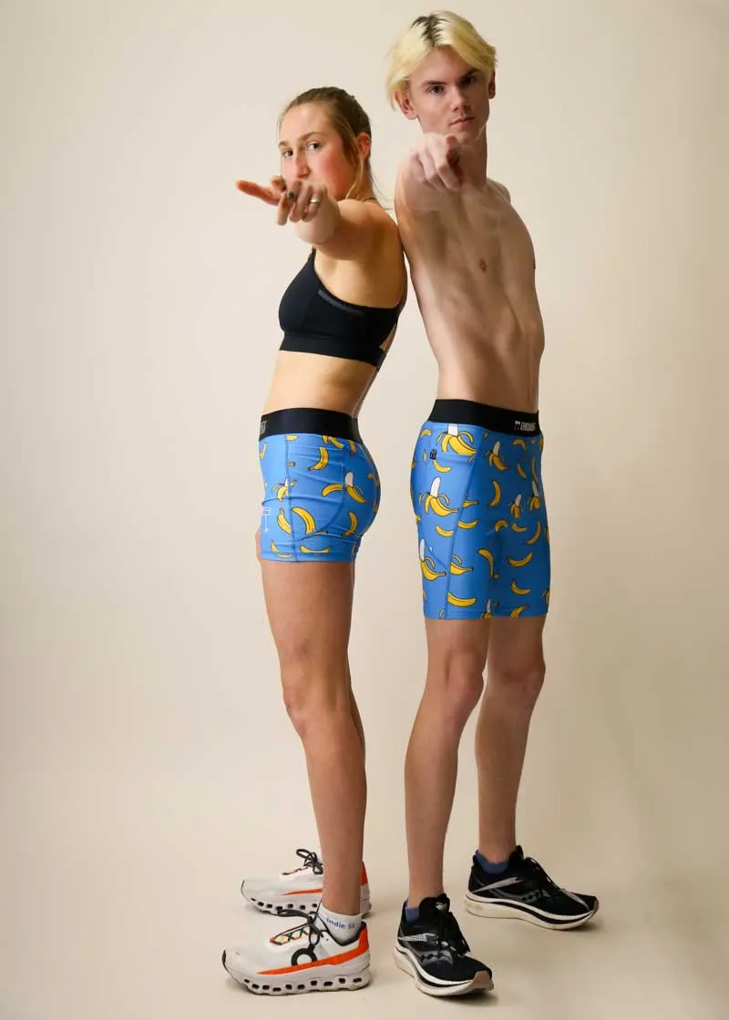 Men's Blue Bananas 8" Half Tights