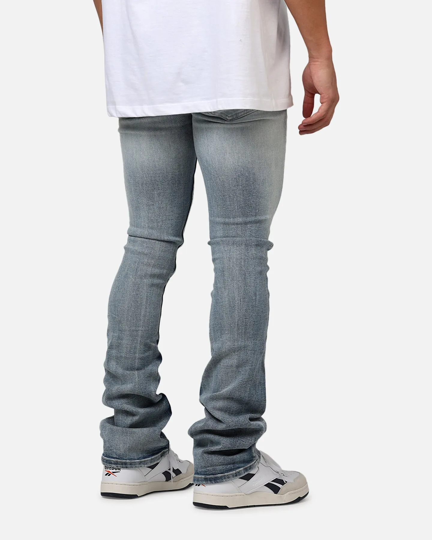 MNML X635 Ripped Flare Denim Jeans Blue