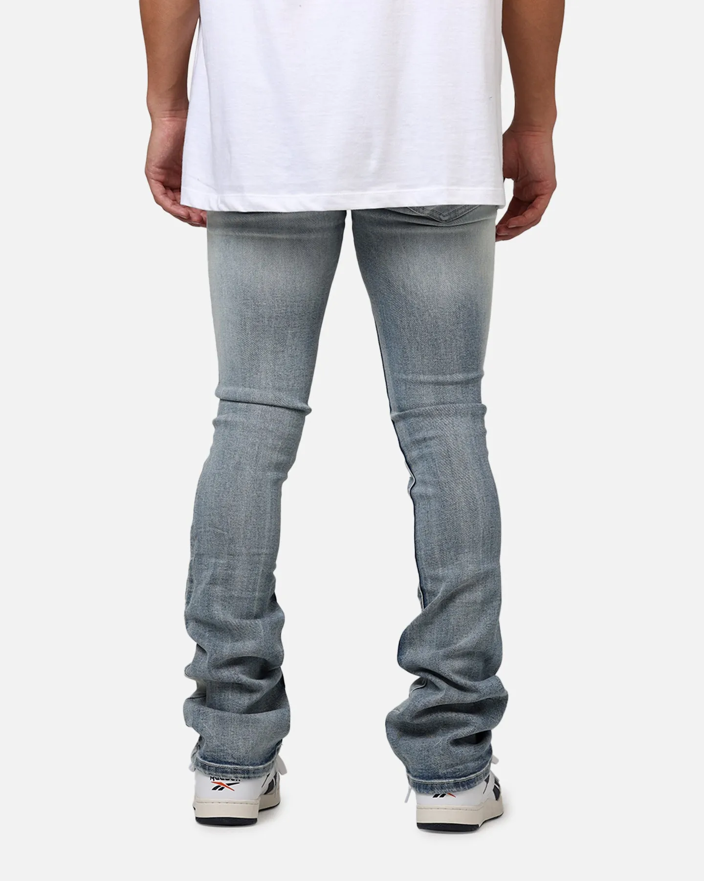 MNML X635 Ripped Flare Denim Jeans Blue