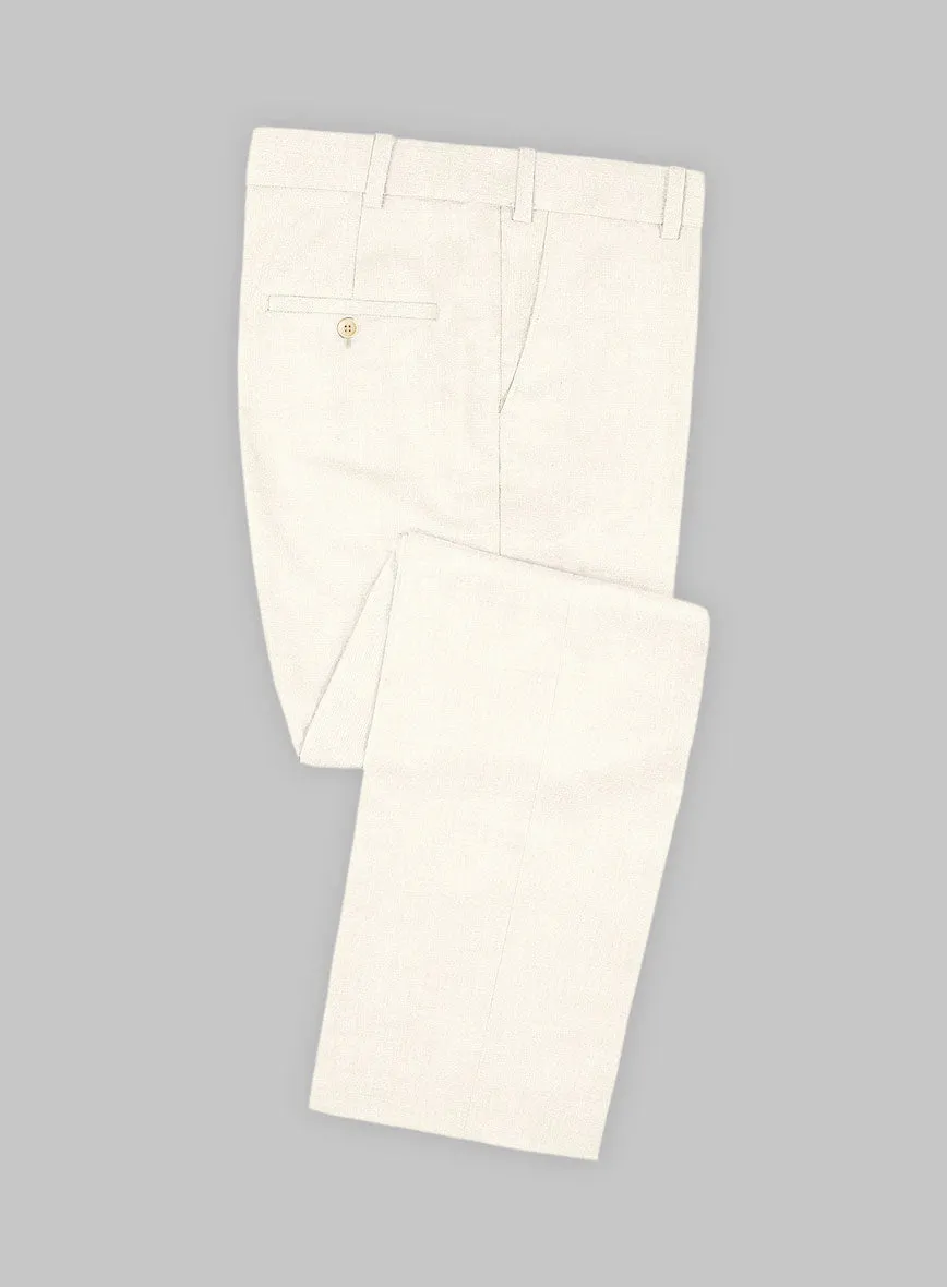 Napolean Stretch Ivory Wool Pants