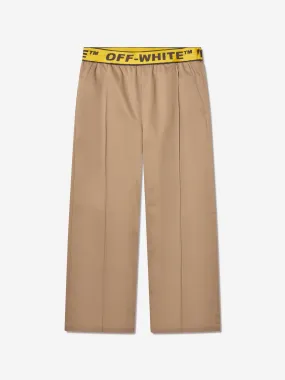 Off-White Boys Logo Industrial Chino Trousers in Beige