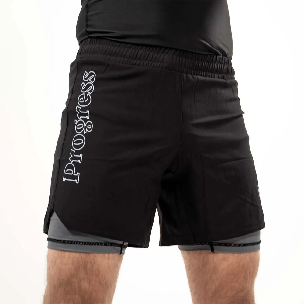 Progress Profile Hybrid Grappling Shorts Black