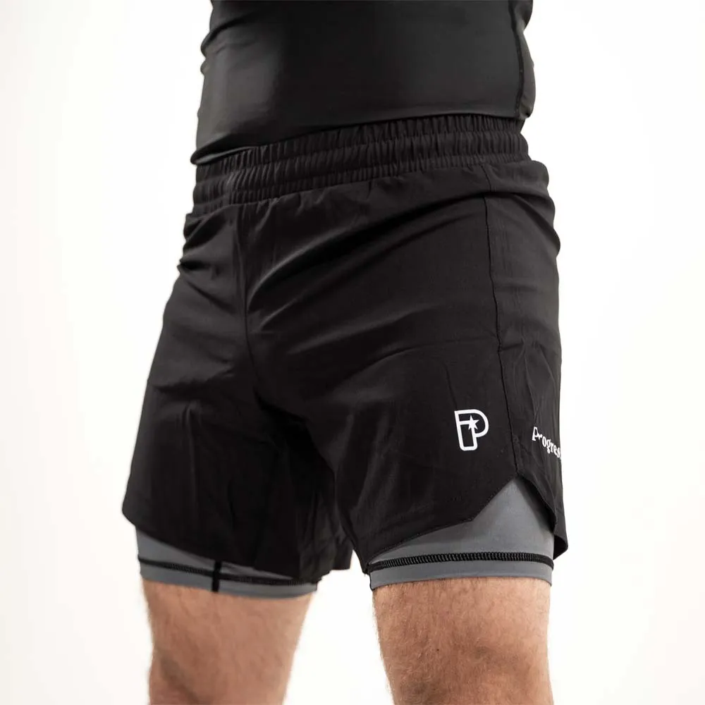 Progress Profile Hybrid Grappling Shorts Black