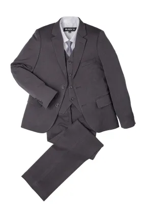 "Liam" Kids Charcoal Suit (5-Piece Set)