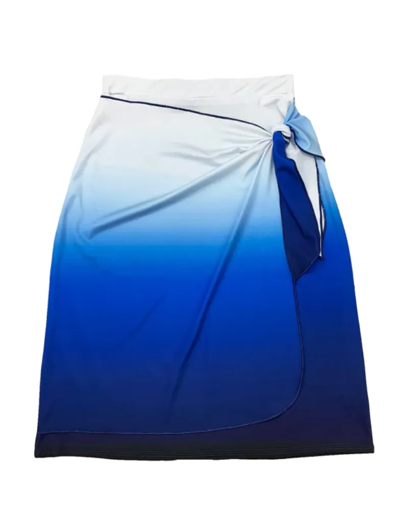 R24-WRAP-BO Blue Ombre Wrap Swim Skirt