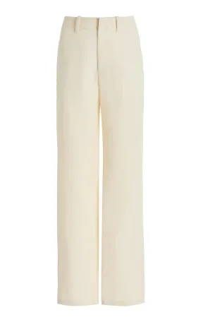 Rhys Pant in Ivory Virgin Wool Linen Twill