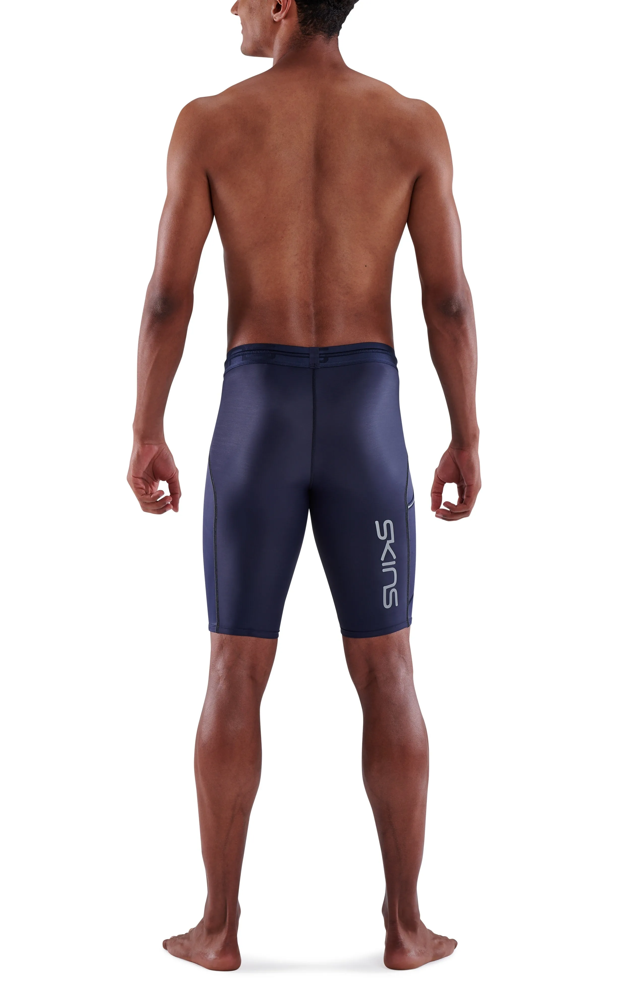 SKINS Men's Compression Half Tights 3-Series - Navy Blue