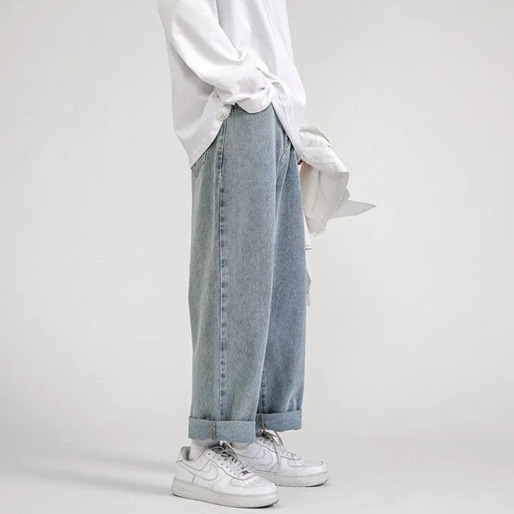 Straight Leg Mid Rise Baggy Jeans