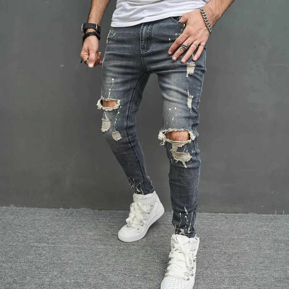 Streetwear Stretch Slim Denim Pants