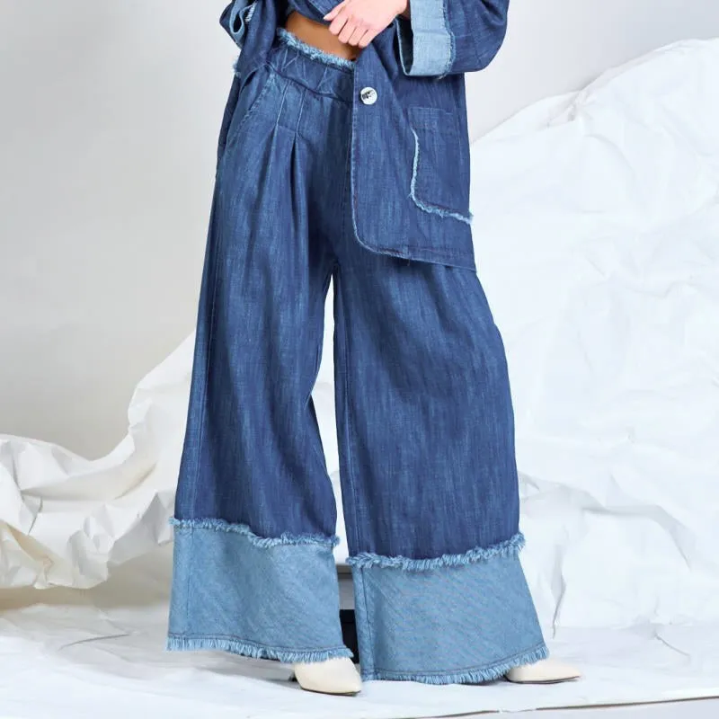 Ultra-highwaist square denim jeans wholesale