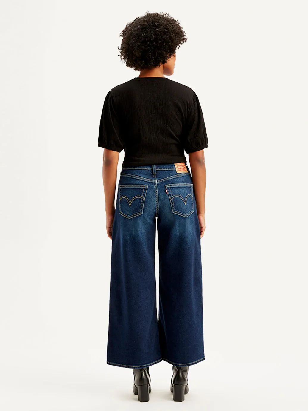 Women's Mid Rise 94 Baggy Wide Leg Indigo Jeans